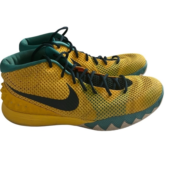 Nike Kyrie 1 Letterman Basketball Athletic Shoes Teal/Yellow Men’s Sz 13 - Picture 3 of 10